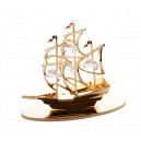 CRYSTOCRAFT Free Stand Figurine "Sailboat" with Swarovski Crystals